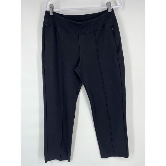 Athleta Eastbound Straight Pull On Pant Stretch Zip Pockets Black Size 14 988039 - Picture 3 of 10